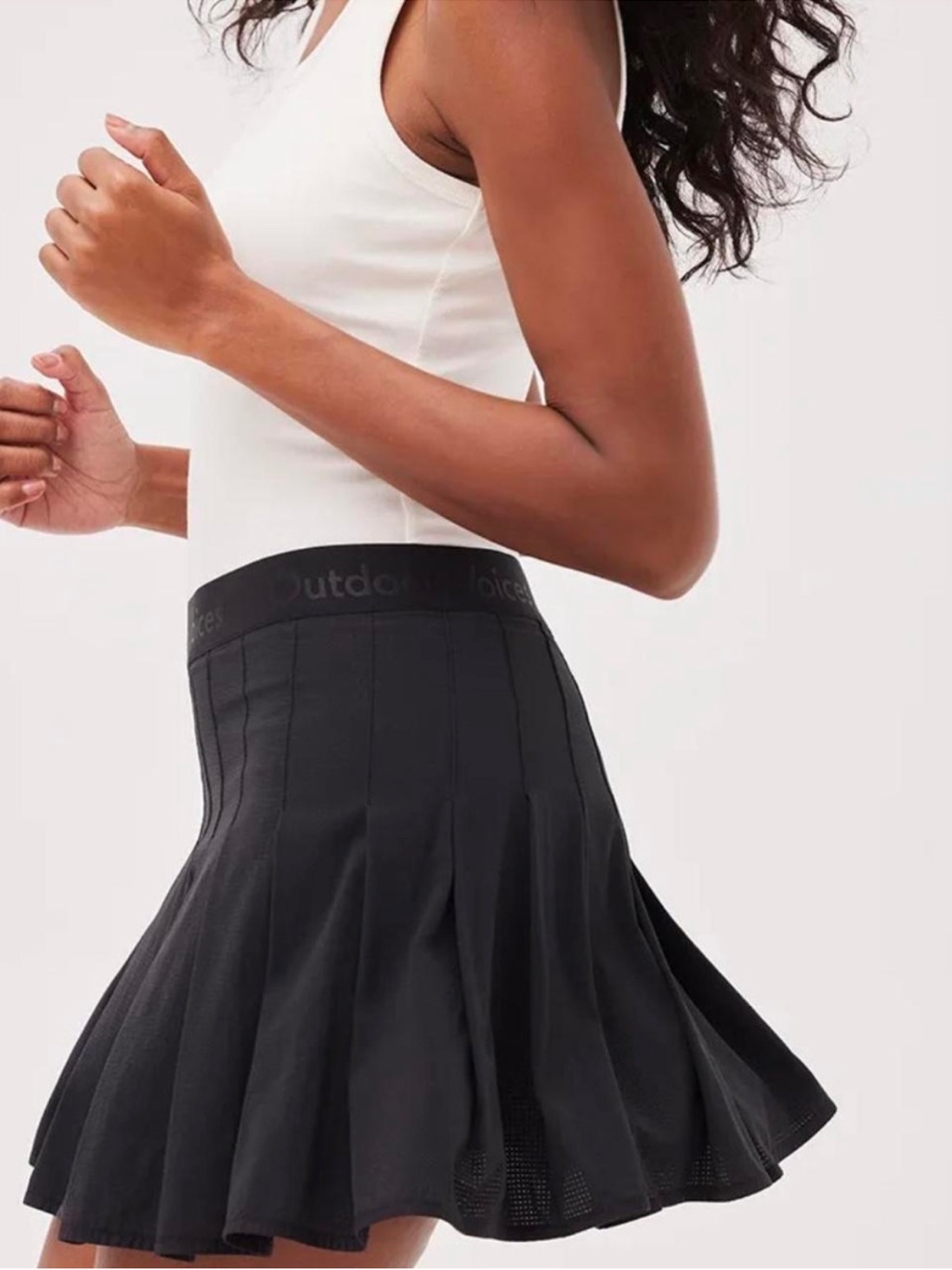 Outdoor Voices Black Pleated Tennis Skort Size L